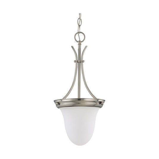 1 Light - 10" Pendant with Frosted White Glass - Brushed Nickel Finish - Satco 60-3259