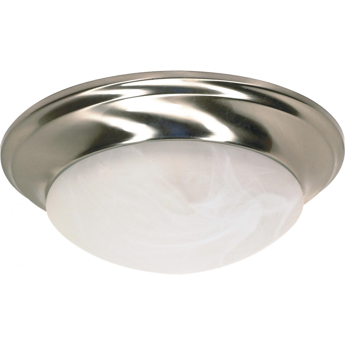 1 Light - 12" - Flush Mount - Twist & Lock with Alabaster Glass - Color retail packaging - Satco 60-6009