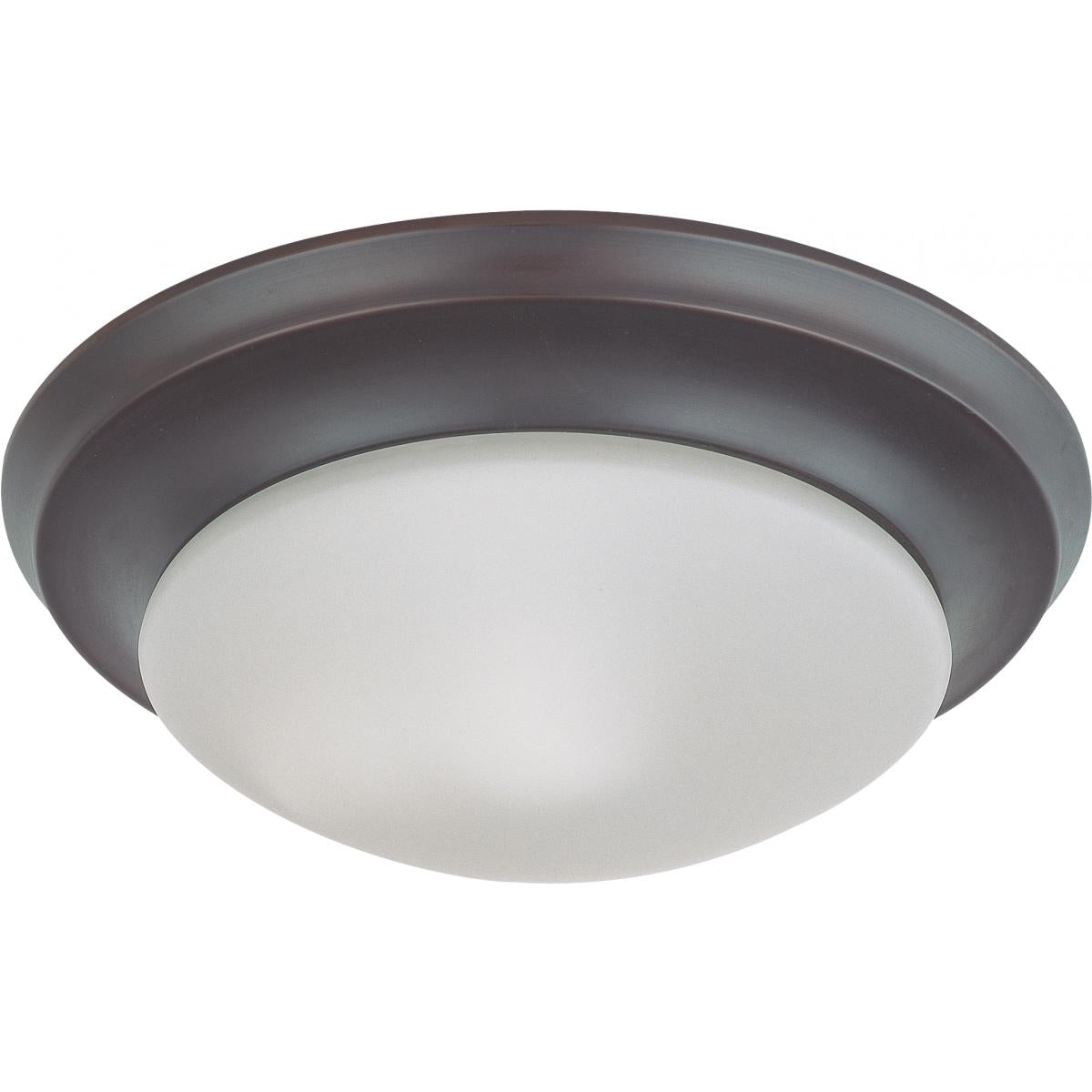 1 Light 12" Flush Mount Twist & Lock with Frosted White Glass - Color retail packaging - Satco 60-6013