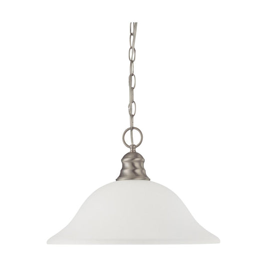 1 Light - 16" Pendant with Frosted White Glass - Brushed Nickel Finish - Satco 60-3258