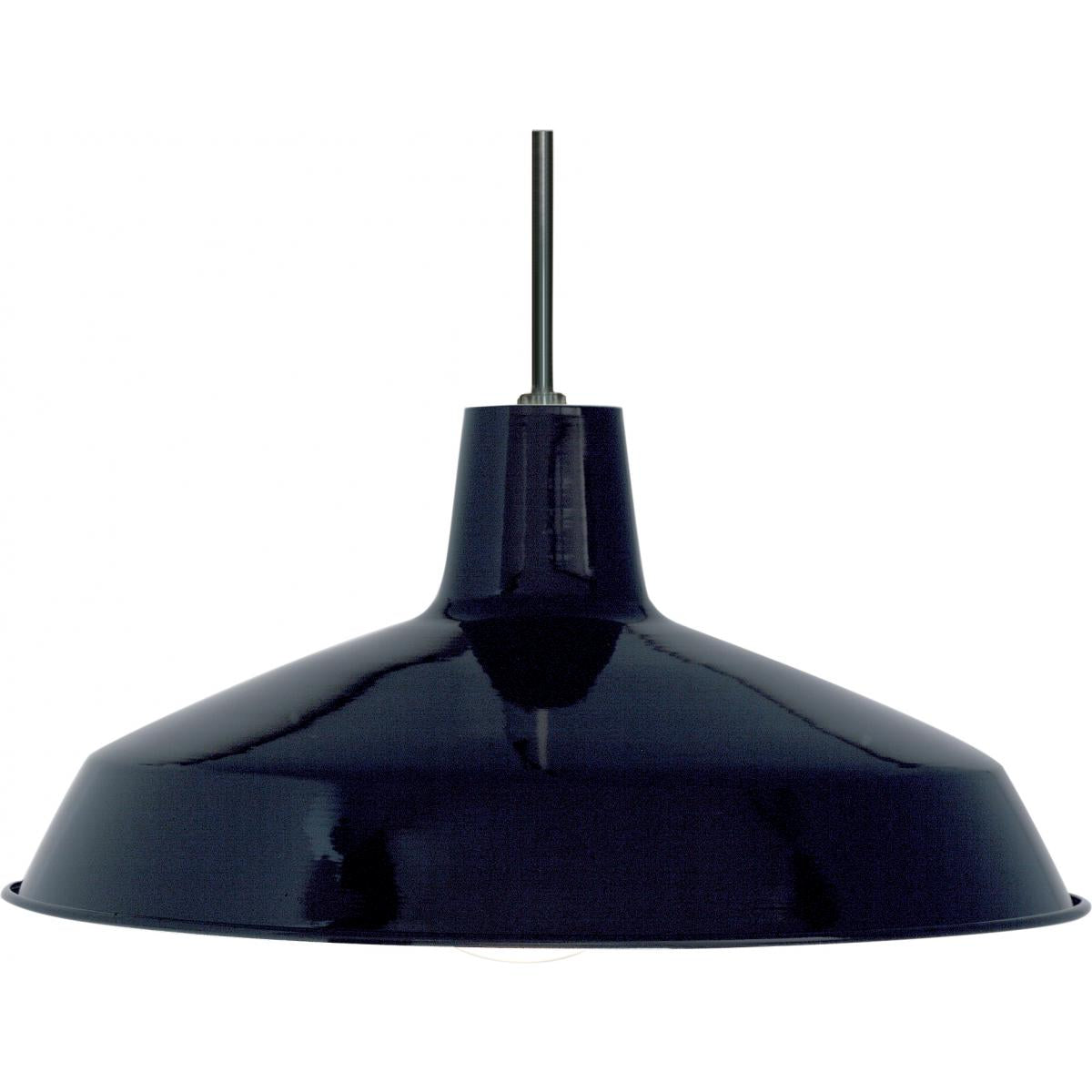 1 Light - 16" Pendant with Warehouse Shade - Black Finish - Satco SF76-284