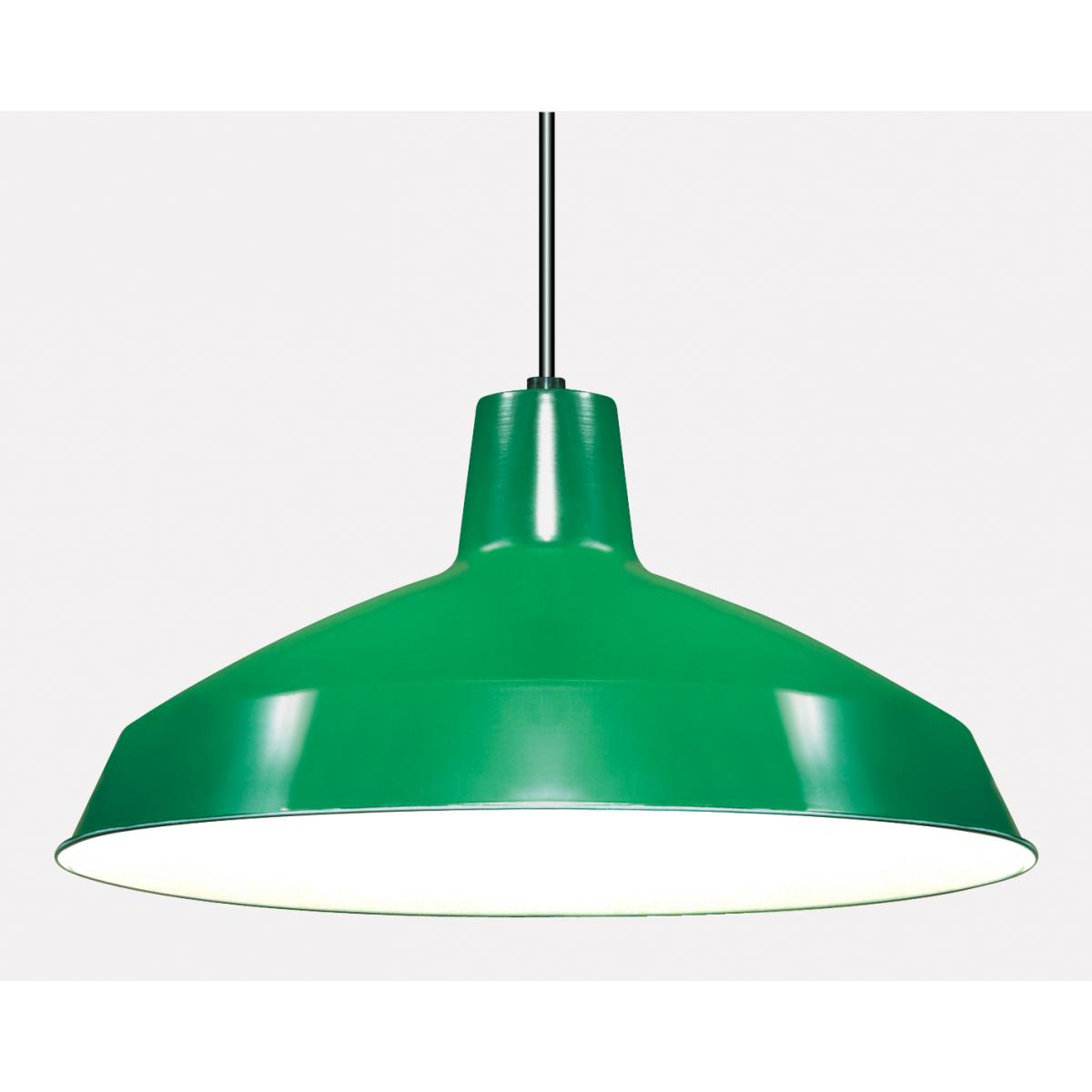 1 Light - 16" Pendant with Warehouse Shade - Green Finish - Satco SF76-660