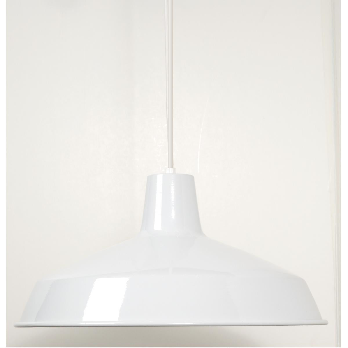 1 Light - 16" Pendant with Warehouse Shade - White Finish - Satco SF76-283