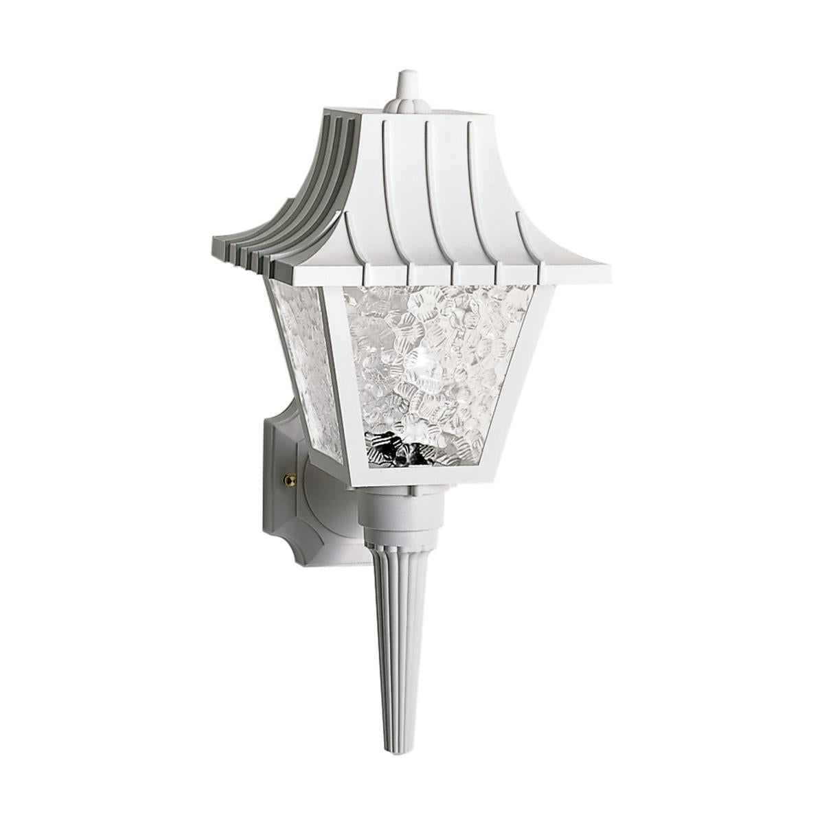 1 Light - 18" Mansard Lantern withTextured Acrylic Panels - White Finish - Satco SF77-853