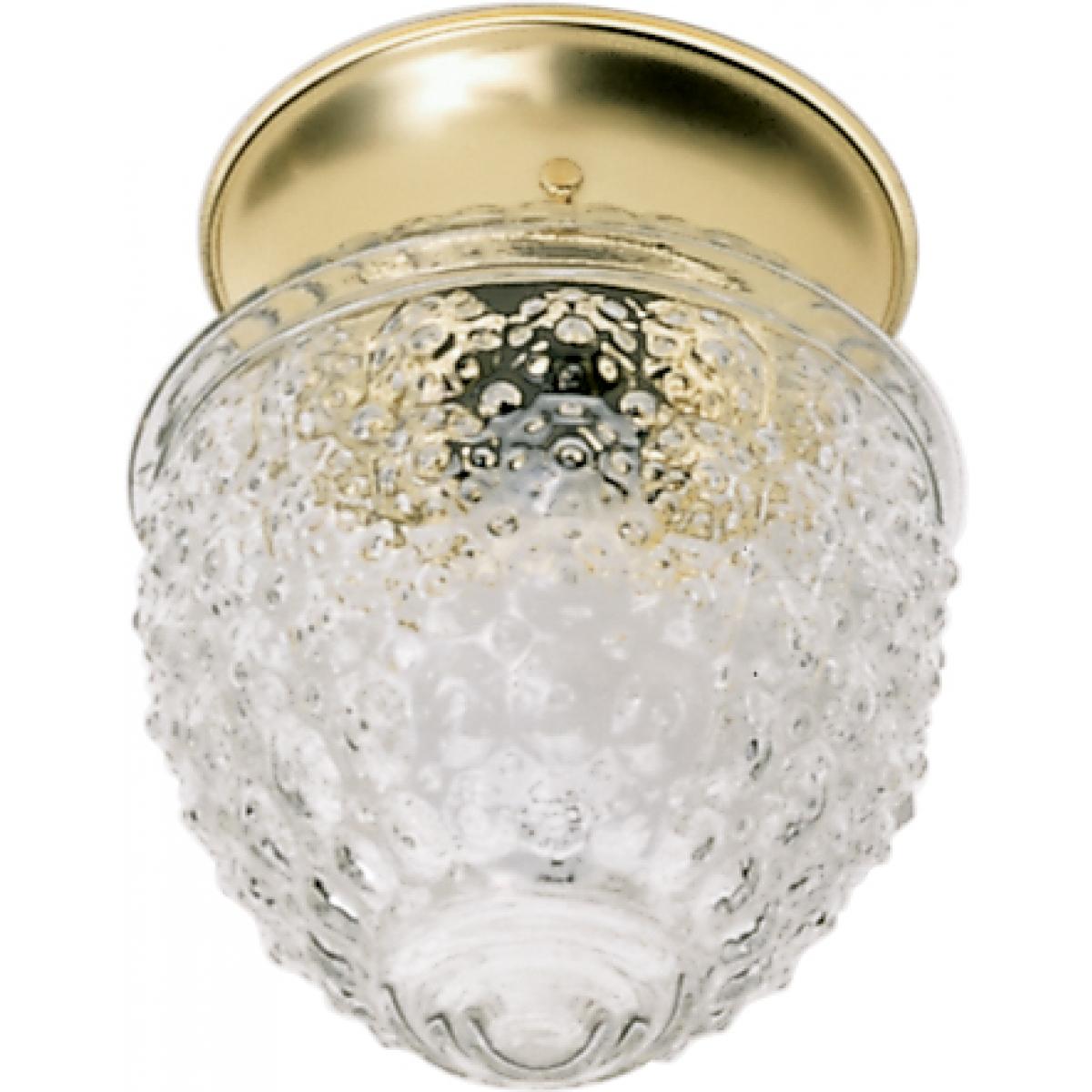 1 Light - 6" - Ceiling Fixture - Clear Pineapple Glass - Color retail packaging - Satco 60-6031