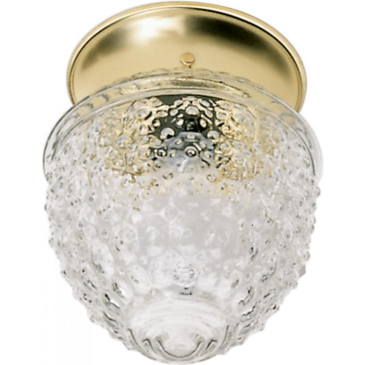 1 Light - 6" - Ceiling Fixture - Clear Pineapple Glass - Color retail packaging - Satco 60-6031