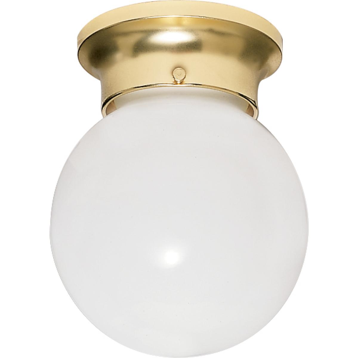 1 Light - 6" - Ceiling Fixture - White Ball - Color retail packaging - Satco 60-6028