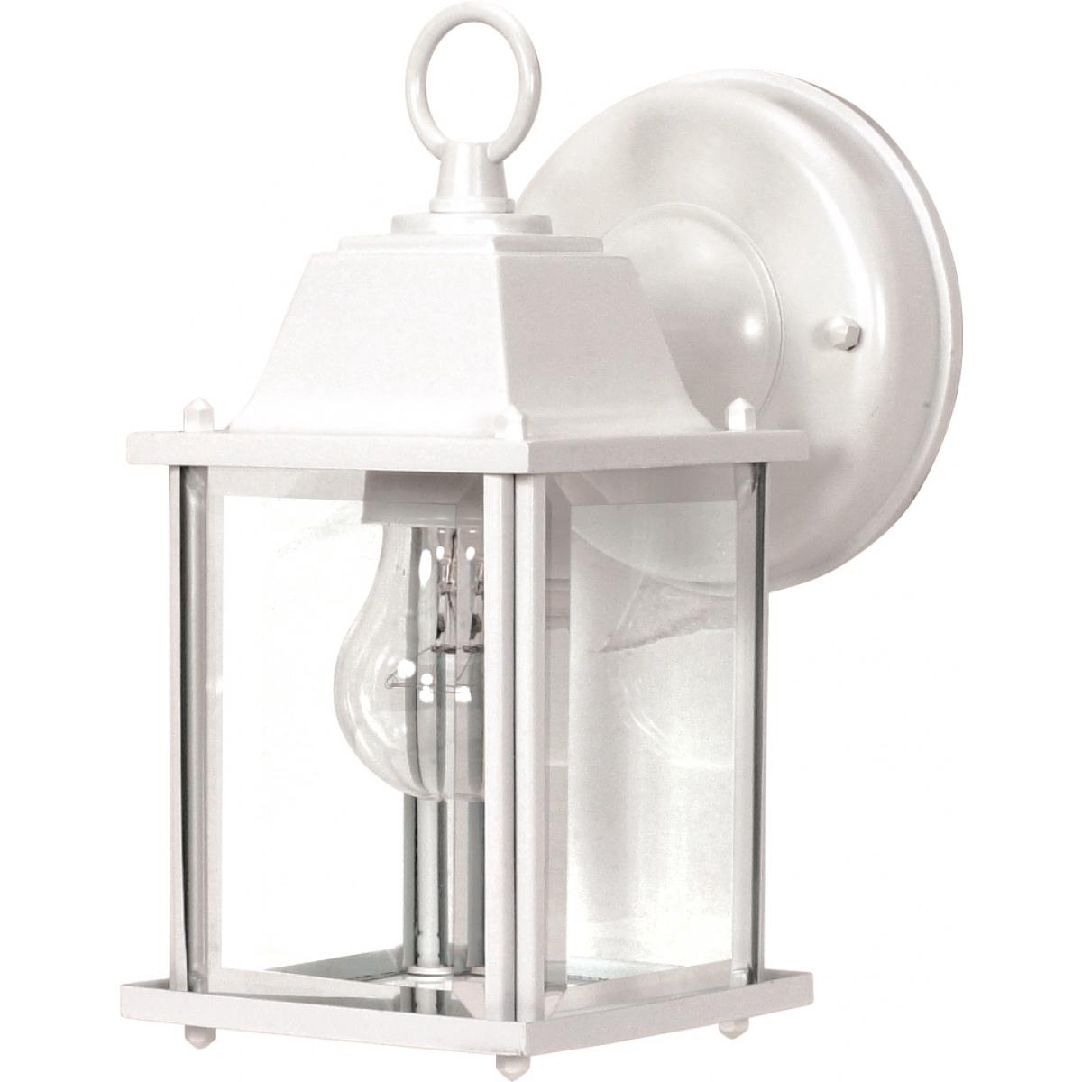 1 Light - 8-5/8 in. - Wall Lantern - Cube Lantern with Clear Beveled Glass - Color retail packaging - Satco 60-3463