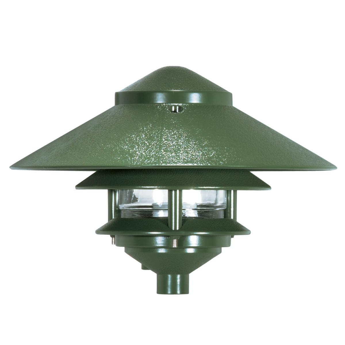 1 Light - 8" Pathway Light - Two Louver - Large Hood - Green Finish - Satco SF76-634