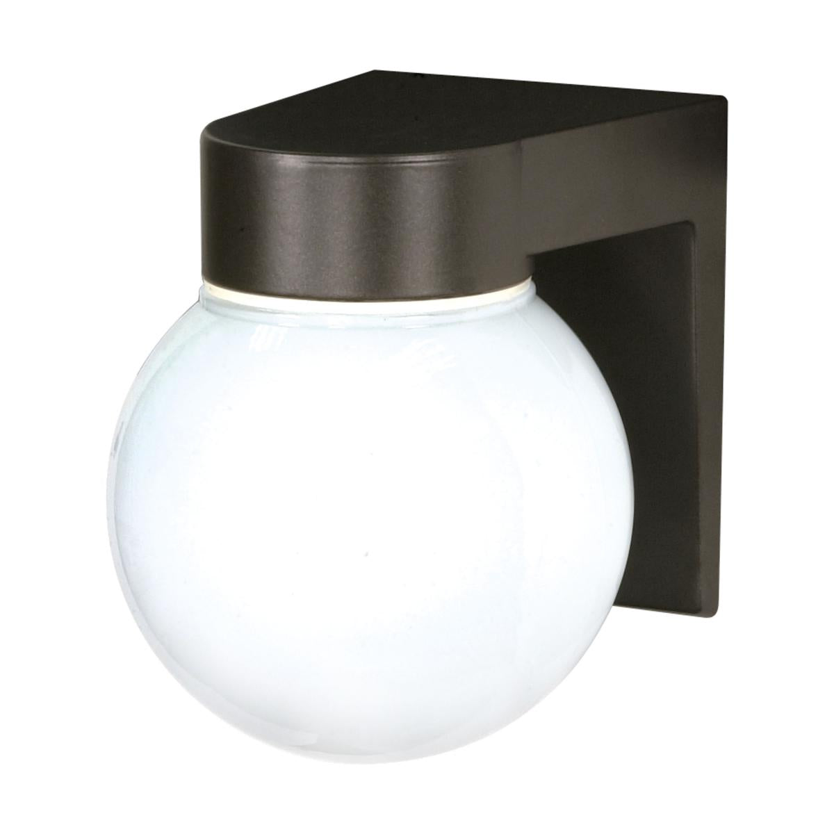 1 Light - 8" Utility Wall with White Glass - Bronzotic Finish - Satco SF77-141