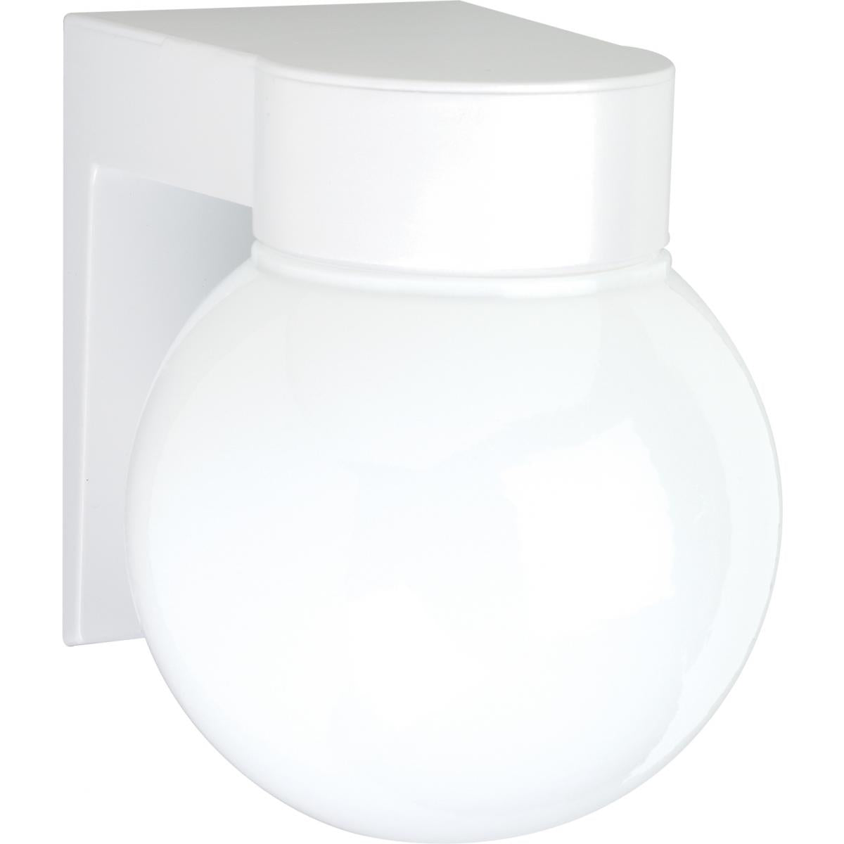 1 Light - 8" Utility Wall with White Glass White Finish - Satco SF77-531