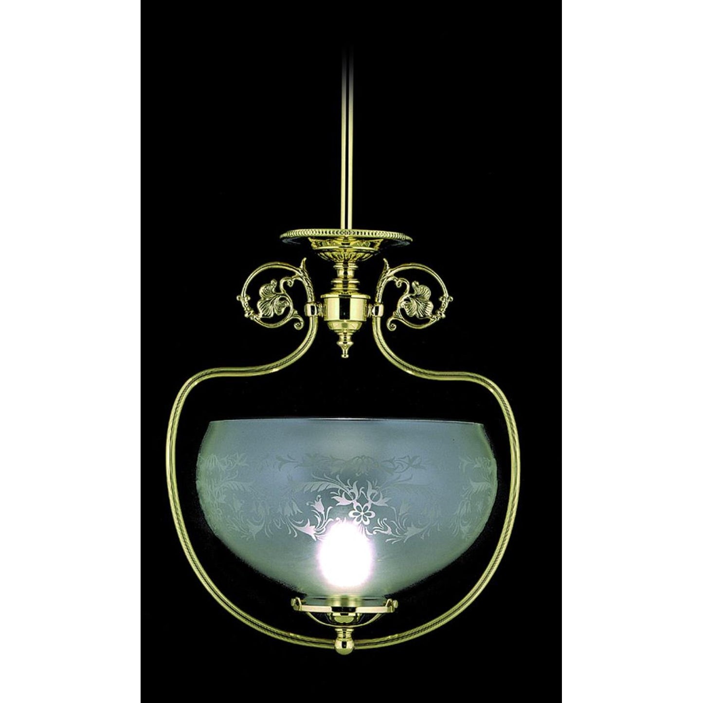 1-Light Polished Brass Chancery Pendant - 7801 PB by Framburg