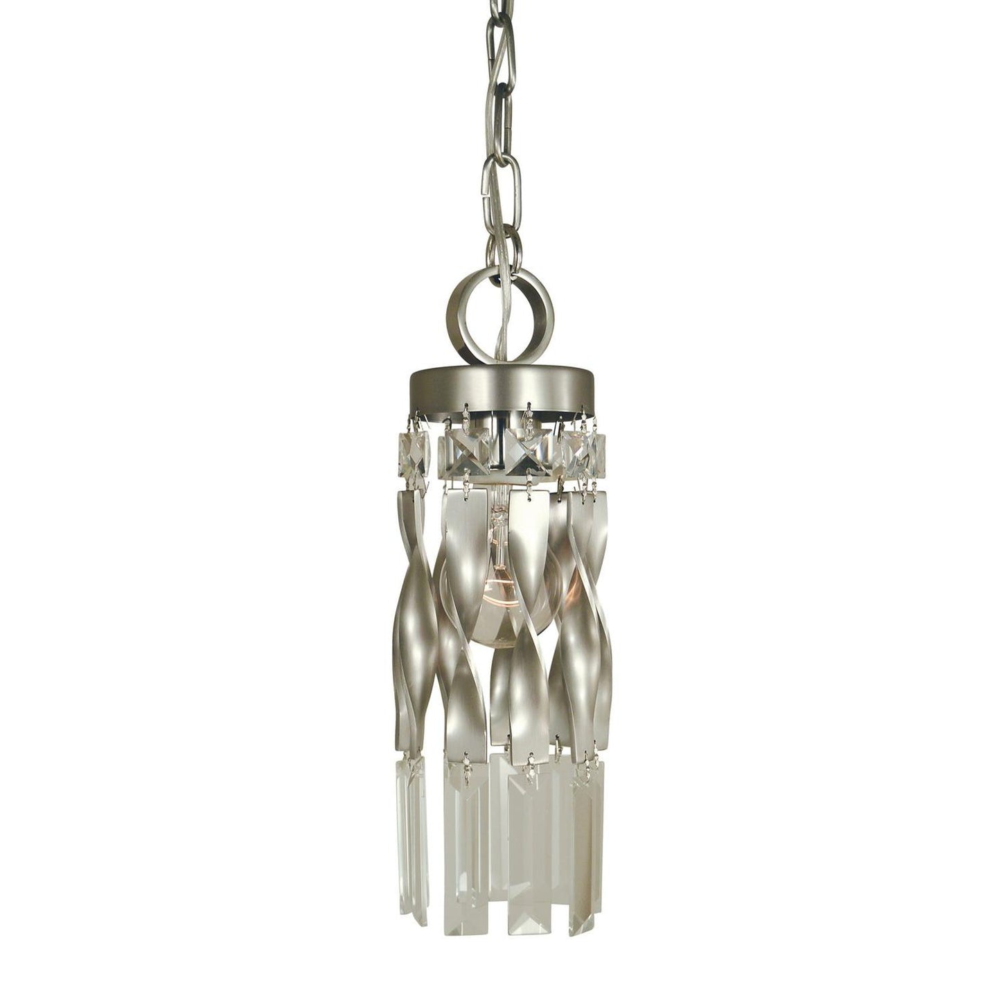1-Light Satin Pewter/Polished Nickel Adele Mini Pendant - 4718 SP/PN by Framburg