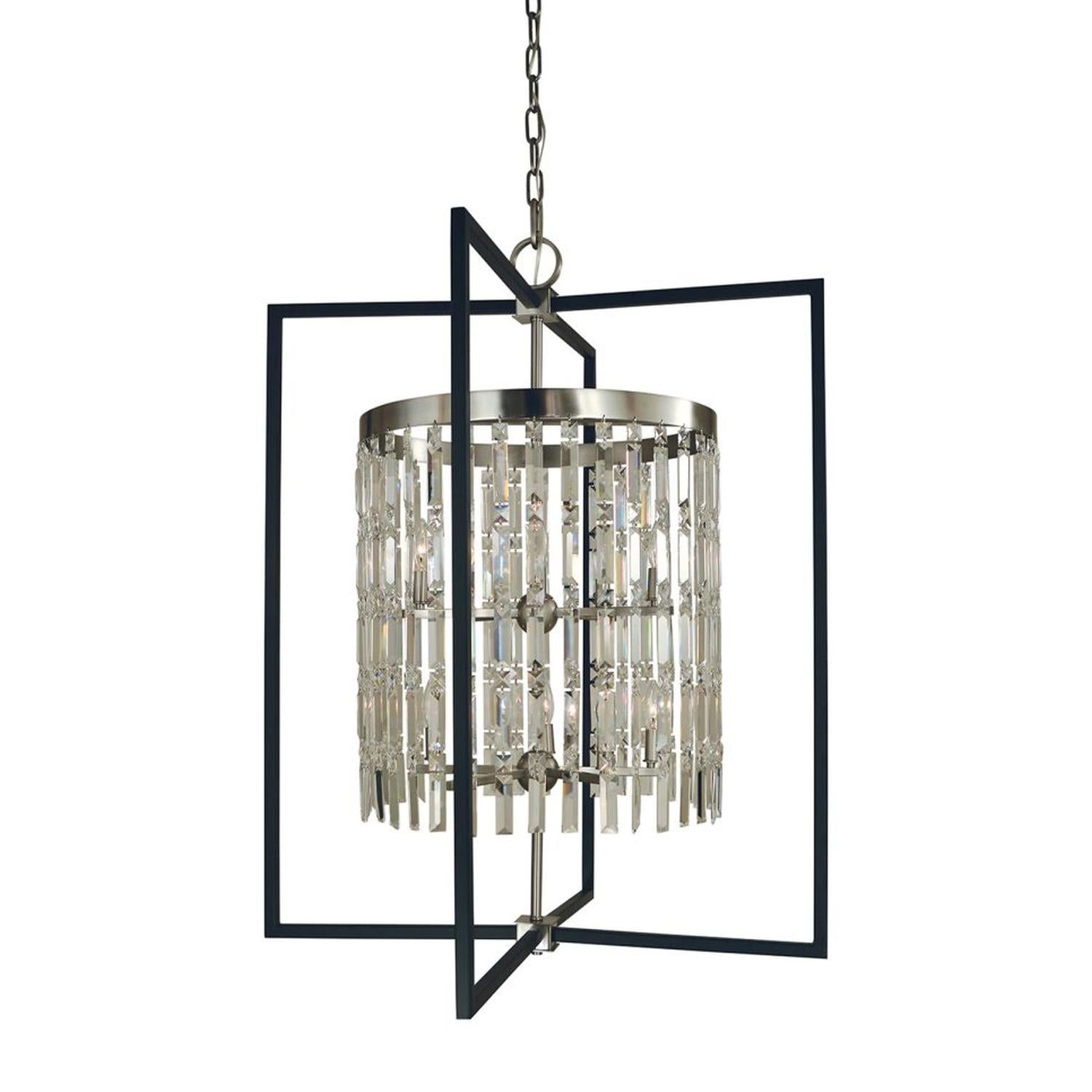 10-Light Brushed Brass/Matte Black Hannah Foyer Chandelier - 5338 BR/MBLACK by Framburg