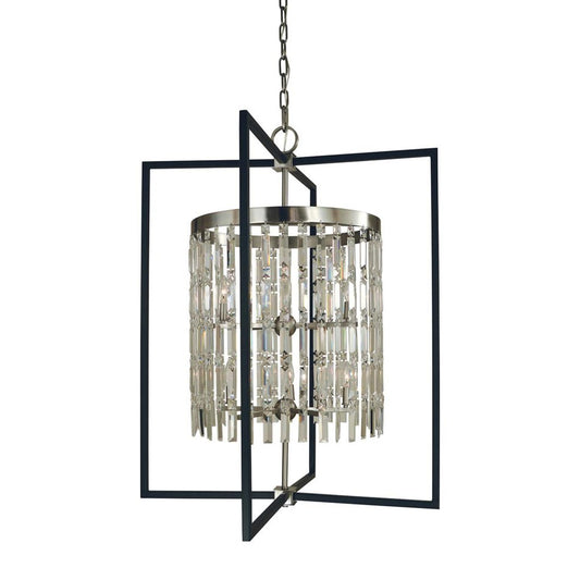 10-Light Brushed Brass/Matte Black Hannah Foyer Chandelier - 5338 BR/MBLACK by Framburg