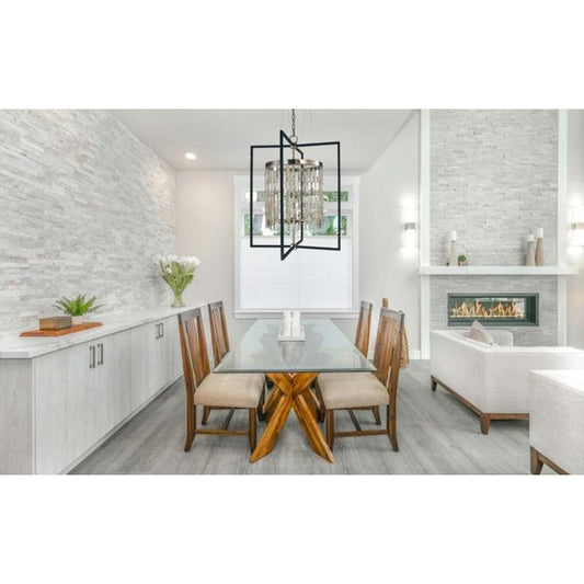 10-Light Brushed Nickel/Matte Black Hannah Foyer Chandelier - 5338 BN/MBLACK by Framburg