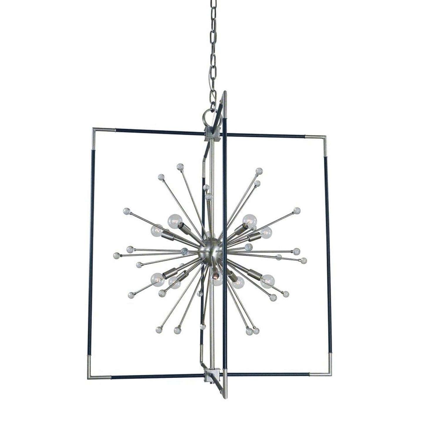 10-Light Brushed Nickel/Matte Black Zeta Foyer Chandelier - L1110 BN/MBLACK by Framburg