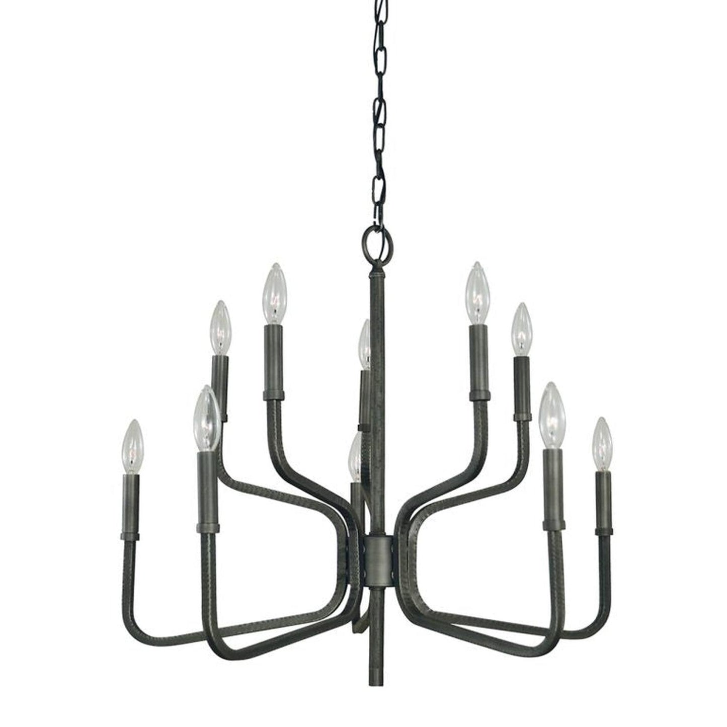 10-Light Iron Heidelberg Dining Chandelier - 5480 IRON by Framburg