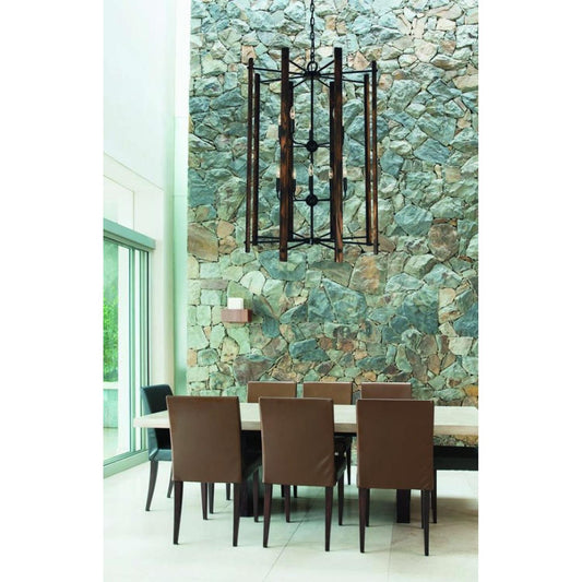 10-Light Matte Black Modern Farmhouse Foyer Chandelier - 5408 MBLACK by Framburg