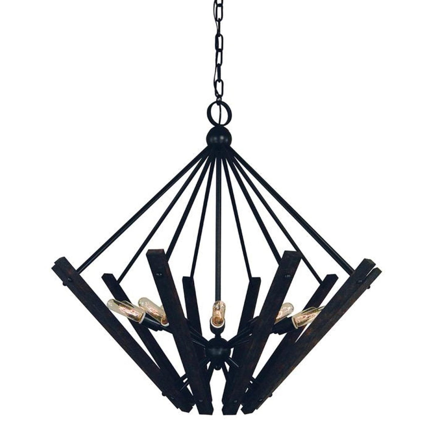 10-Light Matte Black Rustic Chic Chandelier - 5280 MBLACK by Framburg