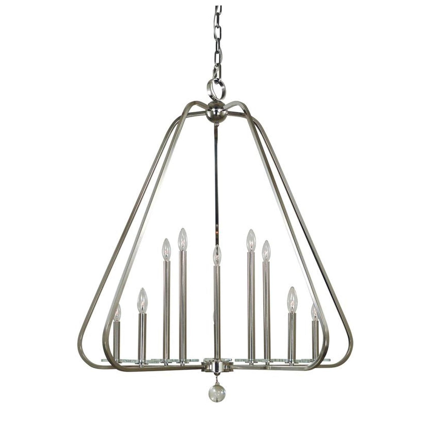 10-Light Polished Nickel Triangulum Foyer Chandelier - 5510 PN by Framburg
