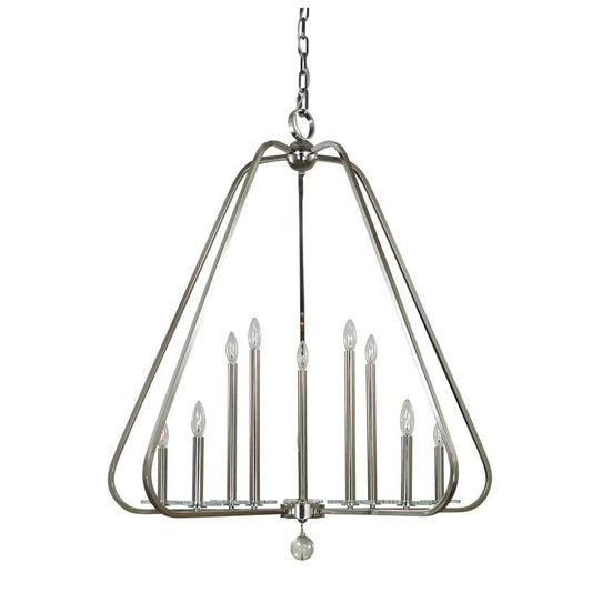 10-Light Polished Nickel Triangulum Foyer Chandelier - 5510 PN by Framburg
