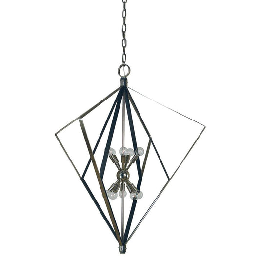 10-Light Polished Nickel/Matte Black Zoe Chandelier - 3023 PN/MBLACK by Framburg