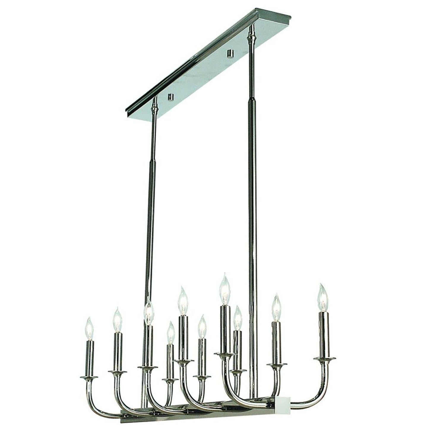 10-Light Polished Silver Moderne Dining Chandelier - 1059 PS by Framburg