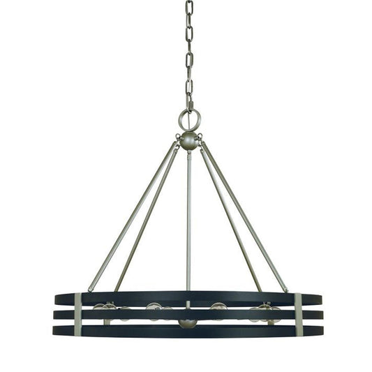 10-Light Satin Pewter/Matte Black Luxe Dining Chandelier - L1125 SP/MBLACK by Framburg
