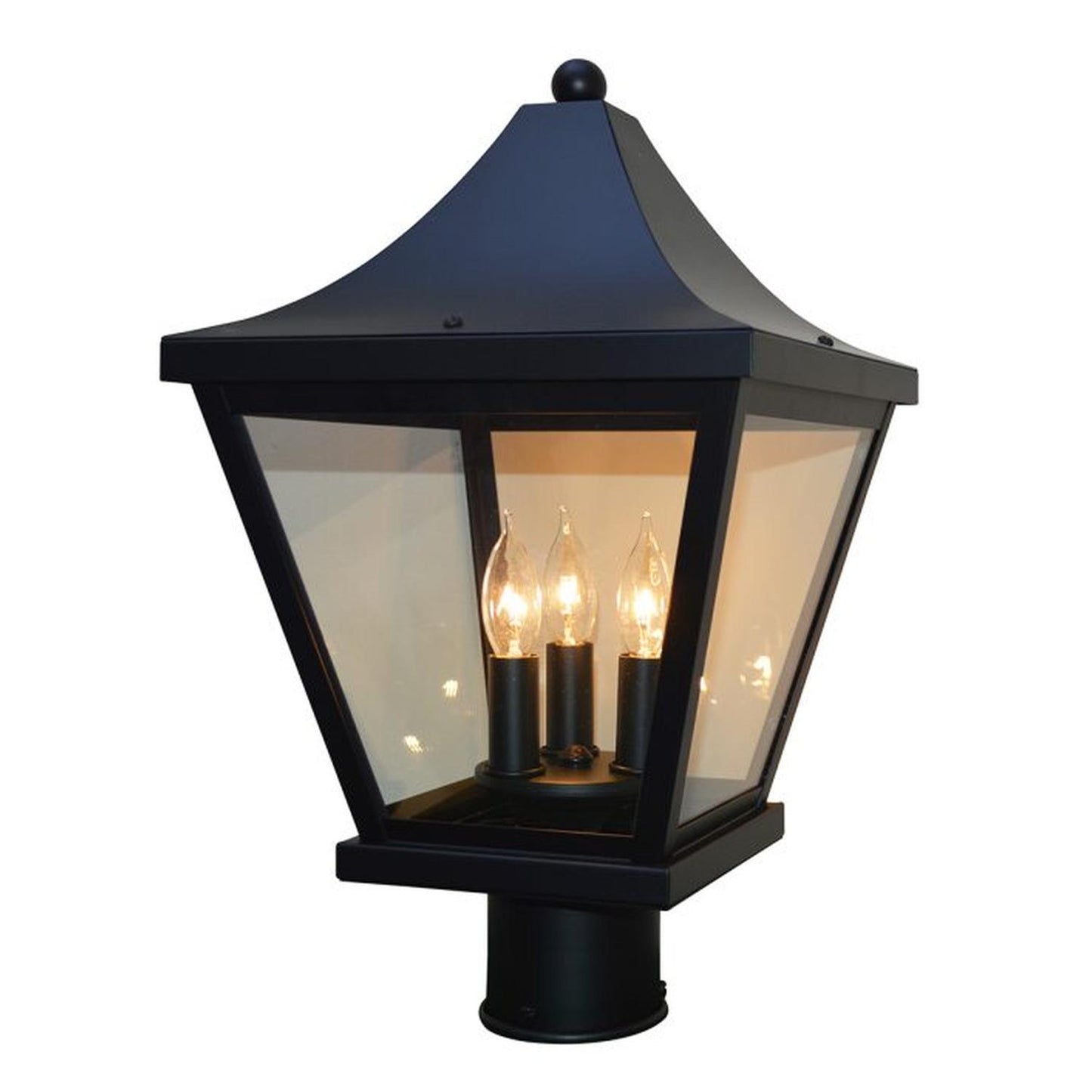 10″ Nantes Post Mount - NAP-10CLR-BK - Satin Black by Arroyo Craftsman