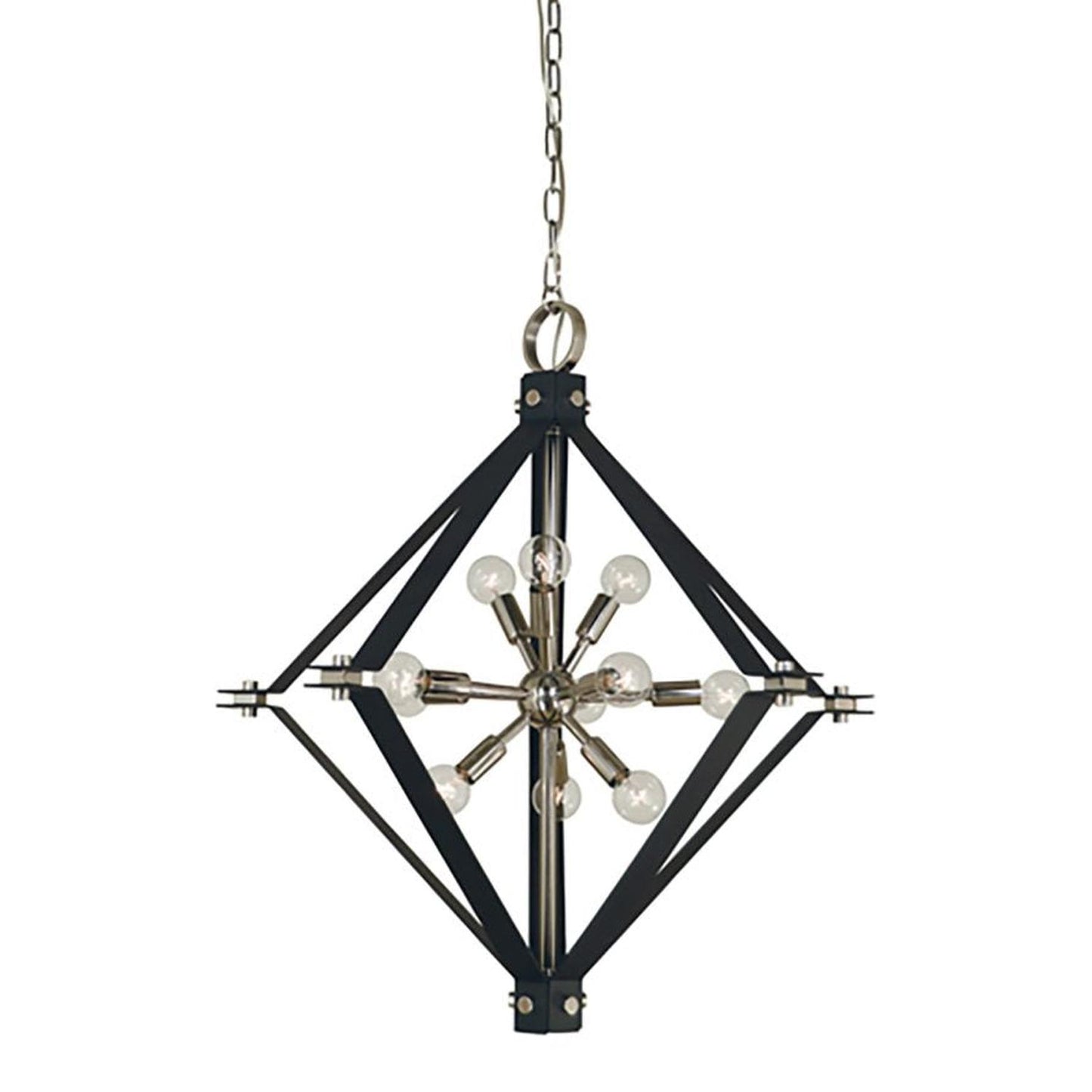 11-Light Polished Nickel/Matte Black Axis Chandelier - 4818 PN/MBLACK by Framburg