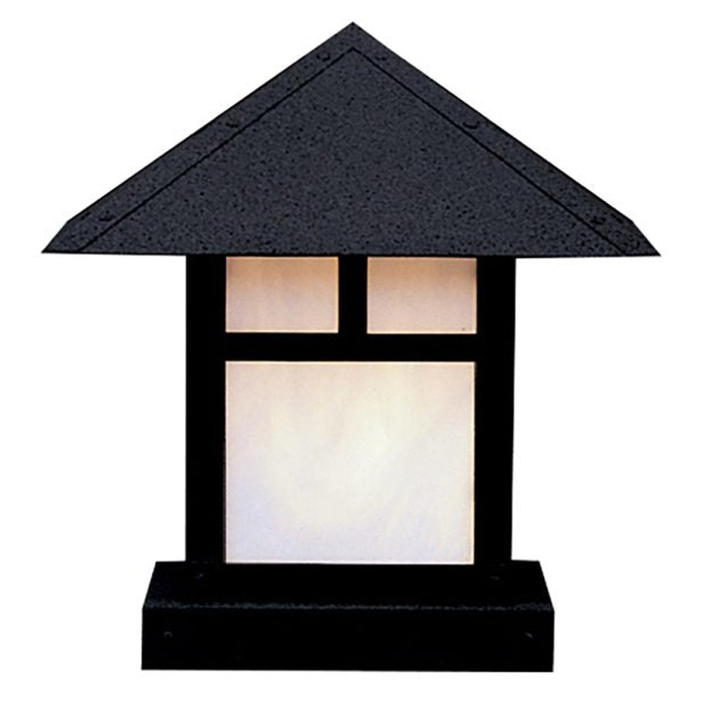 12″ Evergreen Column Mount With T-Bar Overlay - EC-12TWO-BK - Satin Black by Arroyo Craftsman
