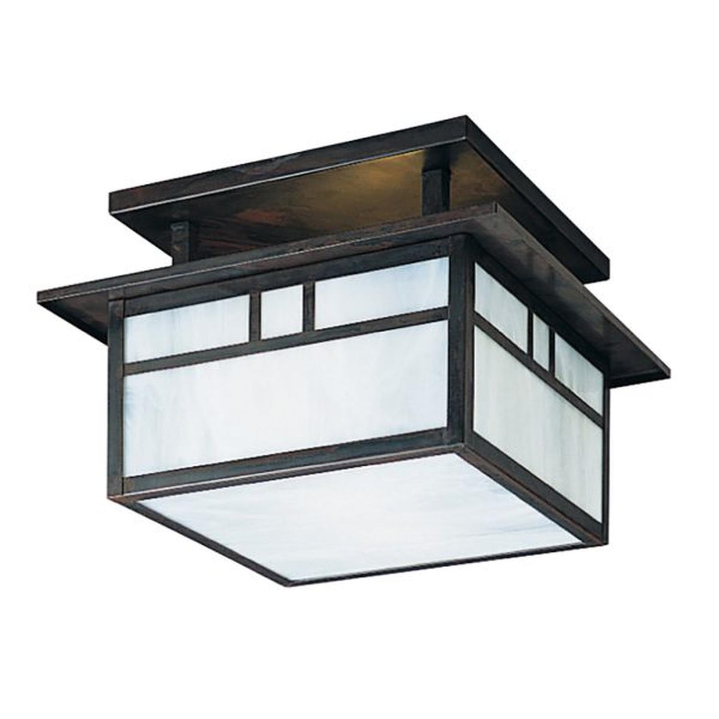 12″ Huntington Close To Ceiling Mount, Double T-Bar Overlay - HCM-12DTWO-BZ - Bronze by Arroyo Craftsman