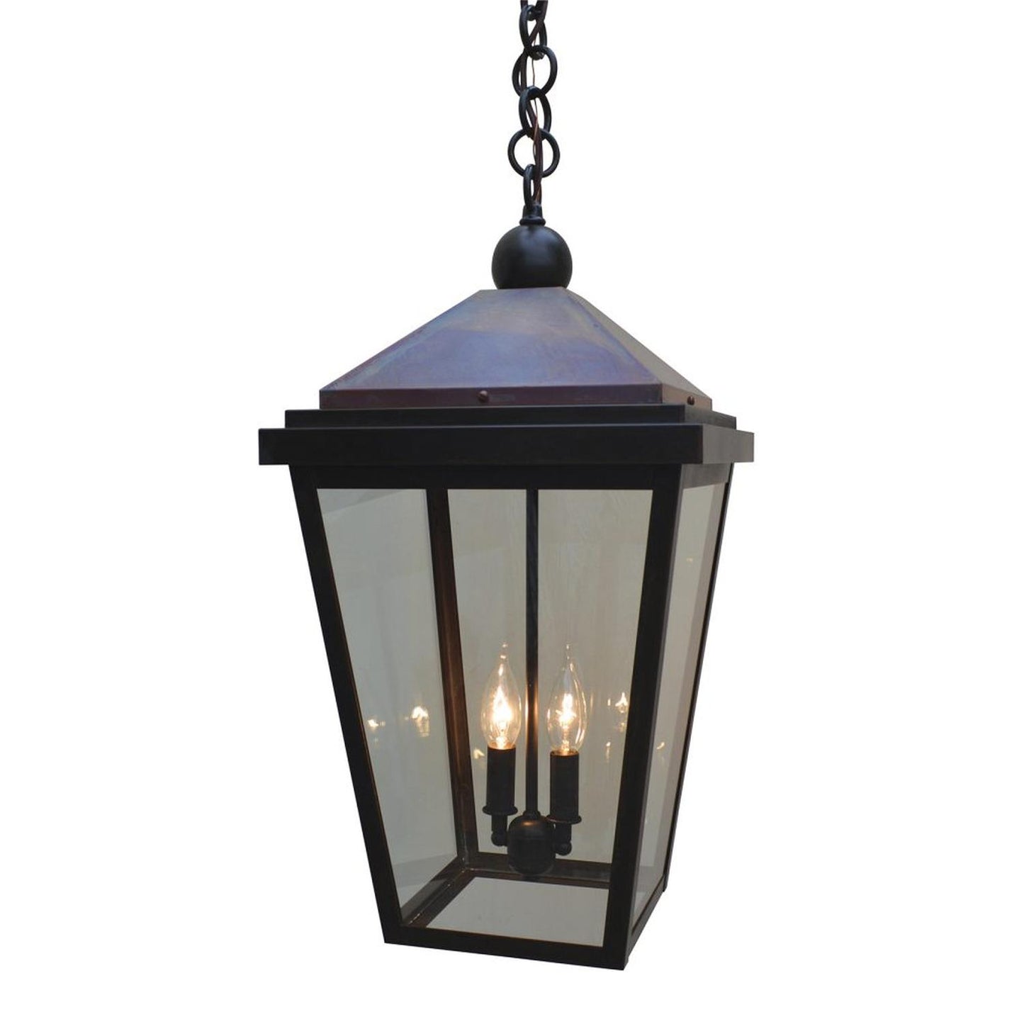 12″ Lancaster Pendant - LAH-12CLR-BZ/RC - Bronze with Raw Copper Accents by Arroyo Craftsman