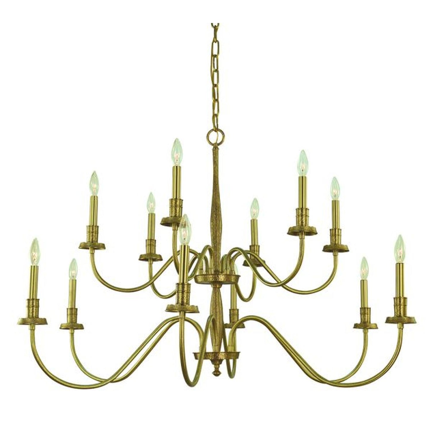 12-Light Brused Brass Matera Dining Chandelier - 5780 BR by Framburg