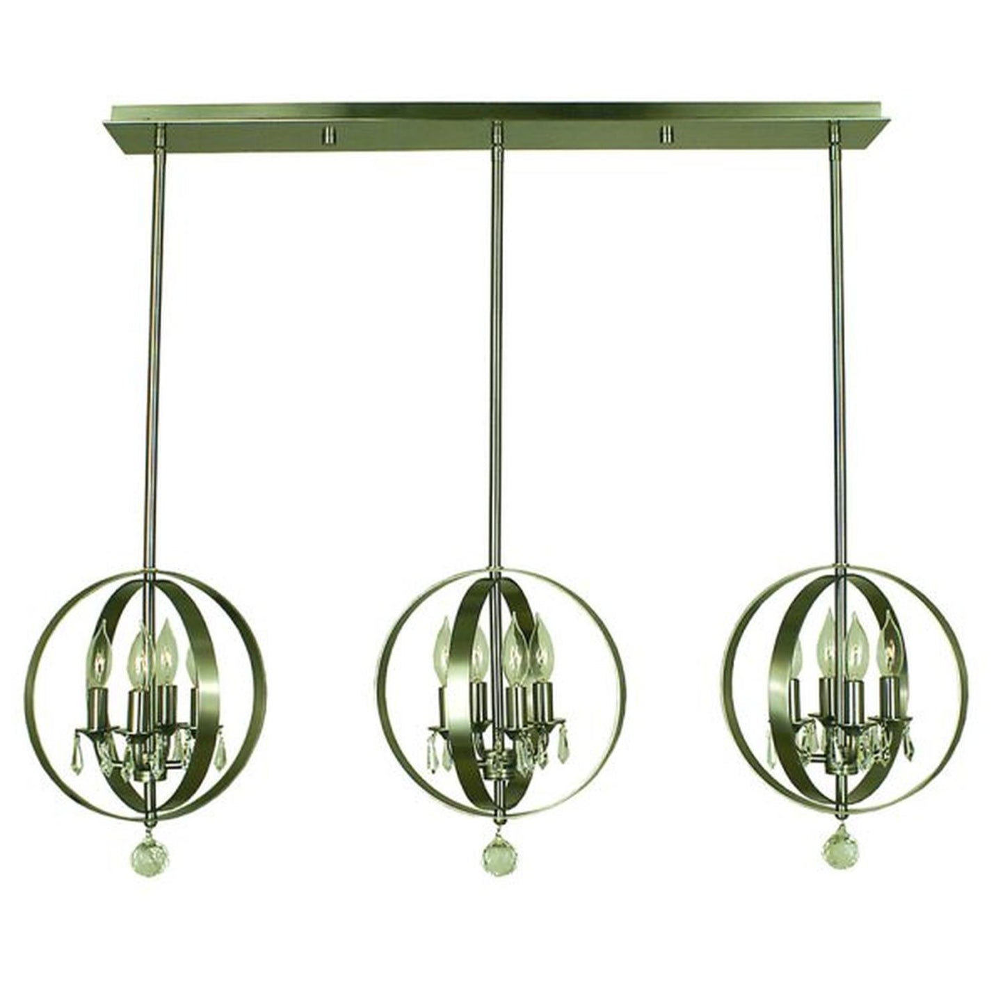 12-Light Brushed Nickel Constellation Island Chandelier - 1051 BN by Framburg
