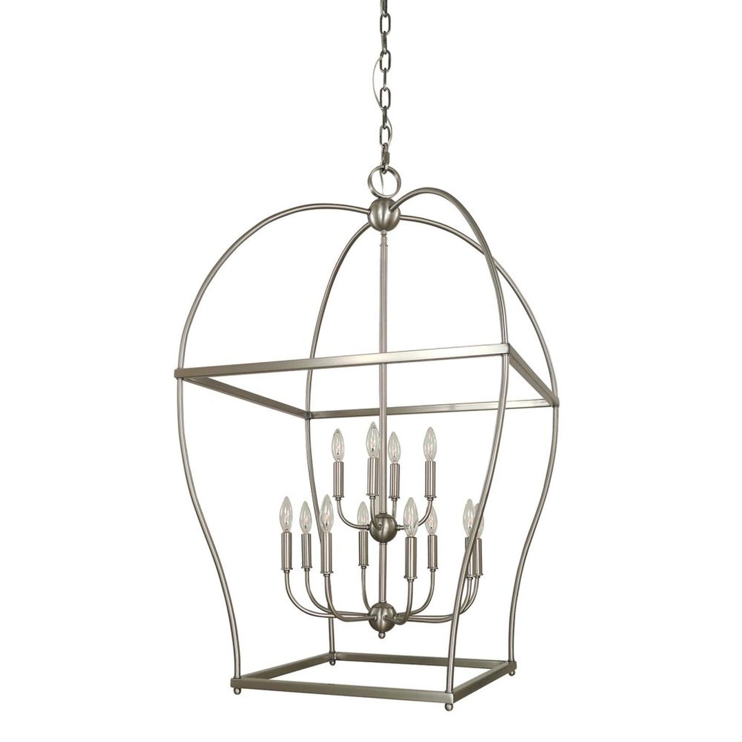 12-Light Brushed Nickel Kenmare Foyer Chandelier - 5472 BN by Framburg