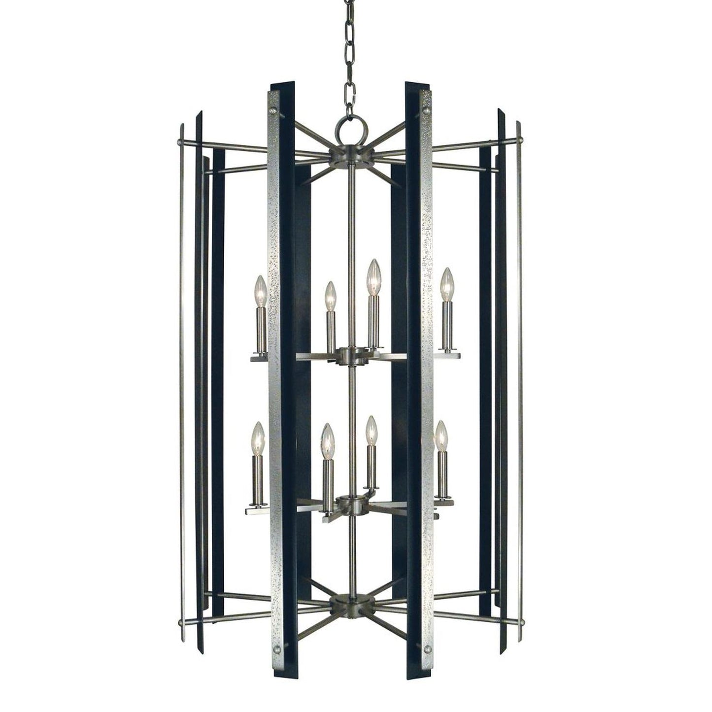 12-Light Brushed Nickel/Matte Black Bucolic Chandelier - L1062 BN/MBLACK by Framburg