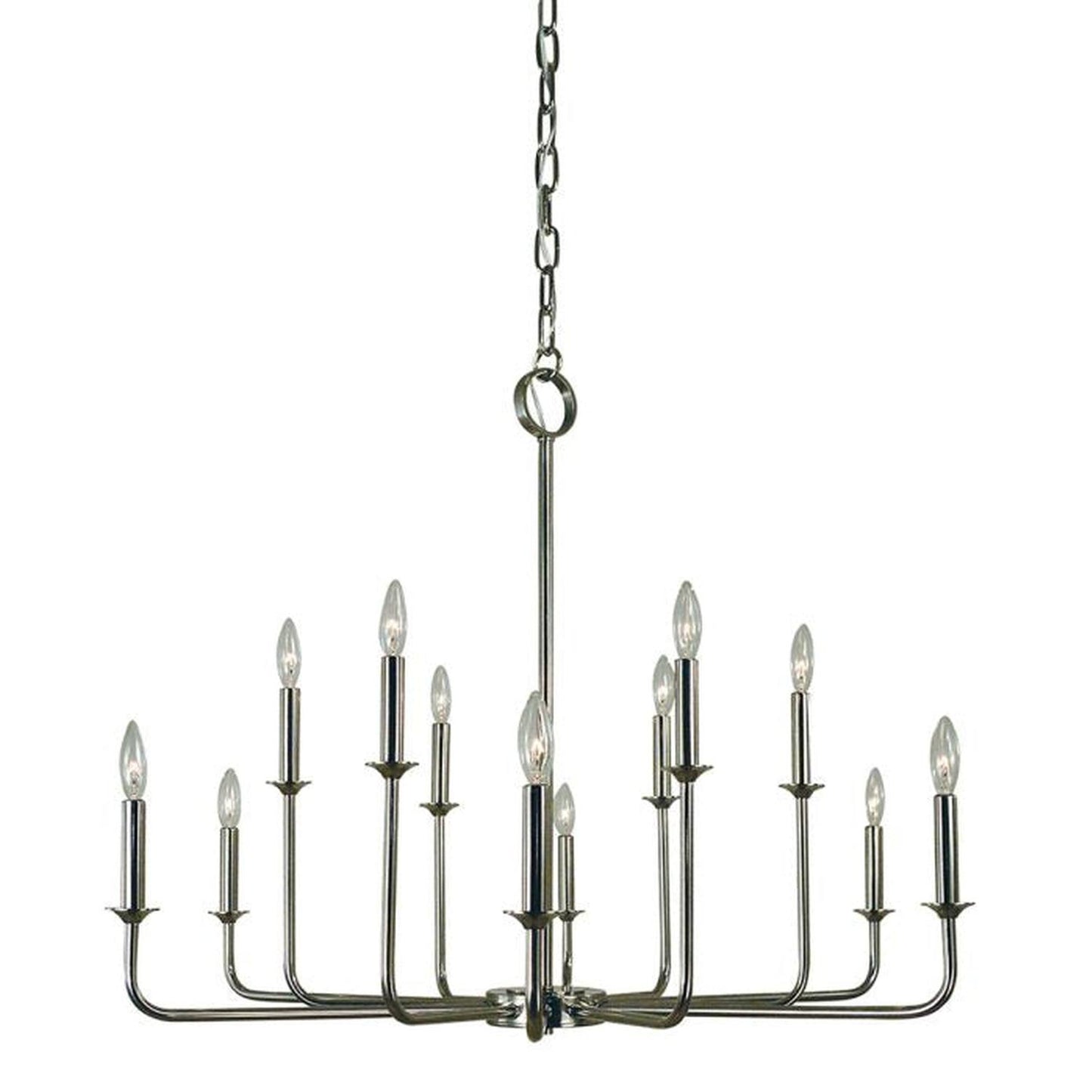 12-Light Polished Nickel Boulevard Dining Chandelier - 4982 PN by Framburg