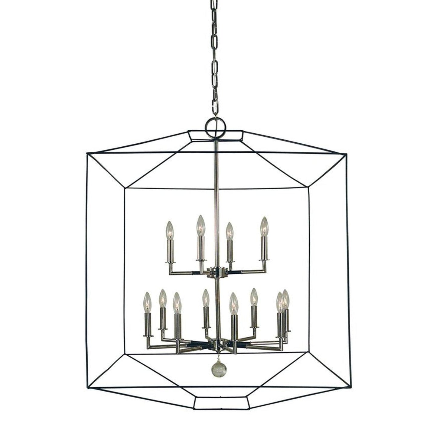 12-Light Polished Nickel/Matte Black Isabella Chandelier - 5308 PN/MBLACK by Framburg