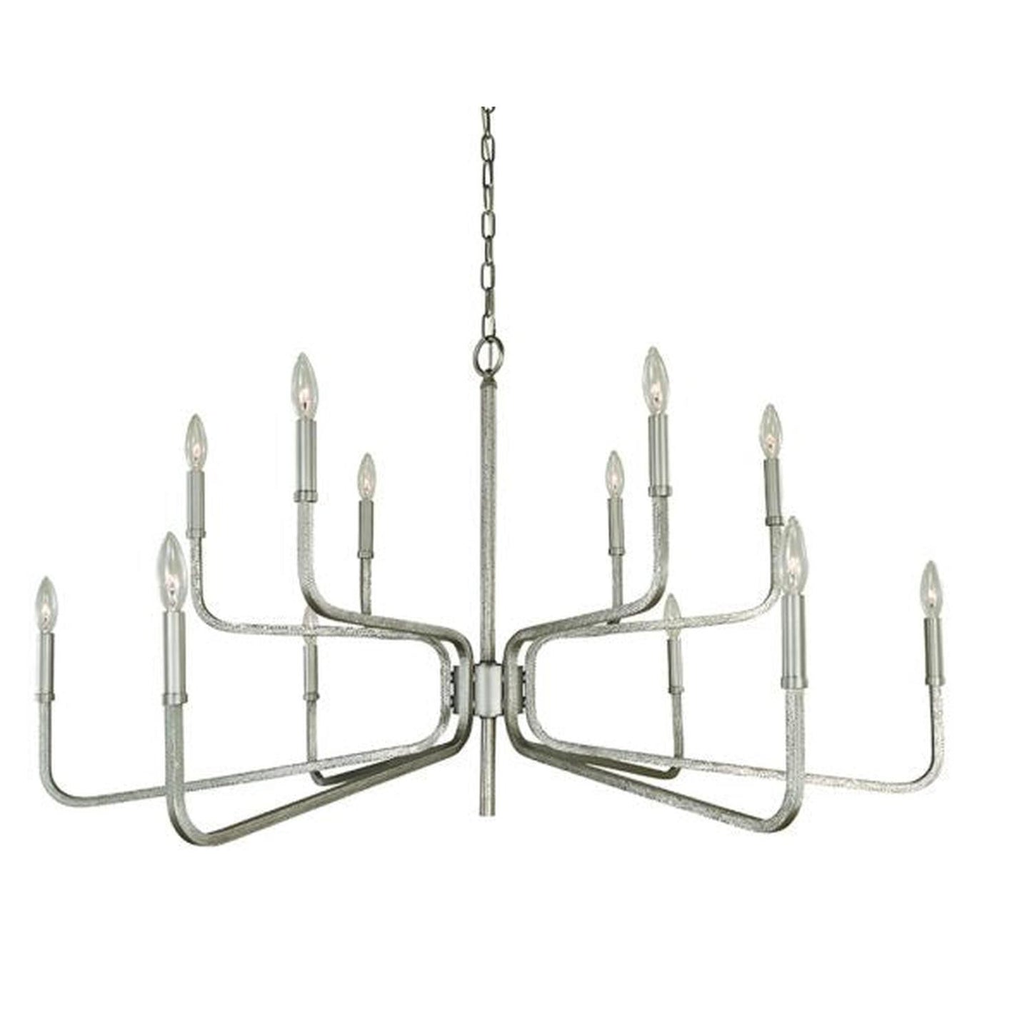 12-Light Satin Pewter Heidelberg Dining Chandelier - 5484 SP by Framburg