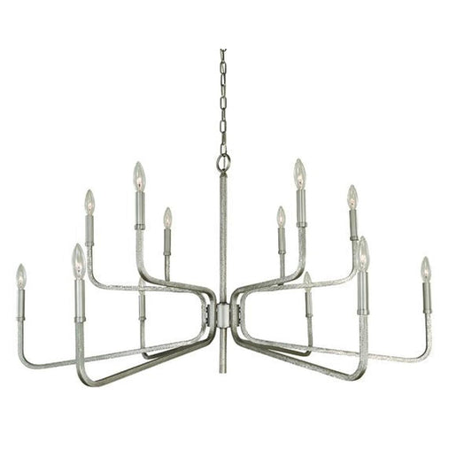 12-Light Satin Pewter Heidelberg Dining Chandelier - 5484 SP by Framburg