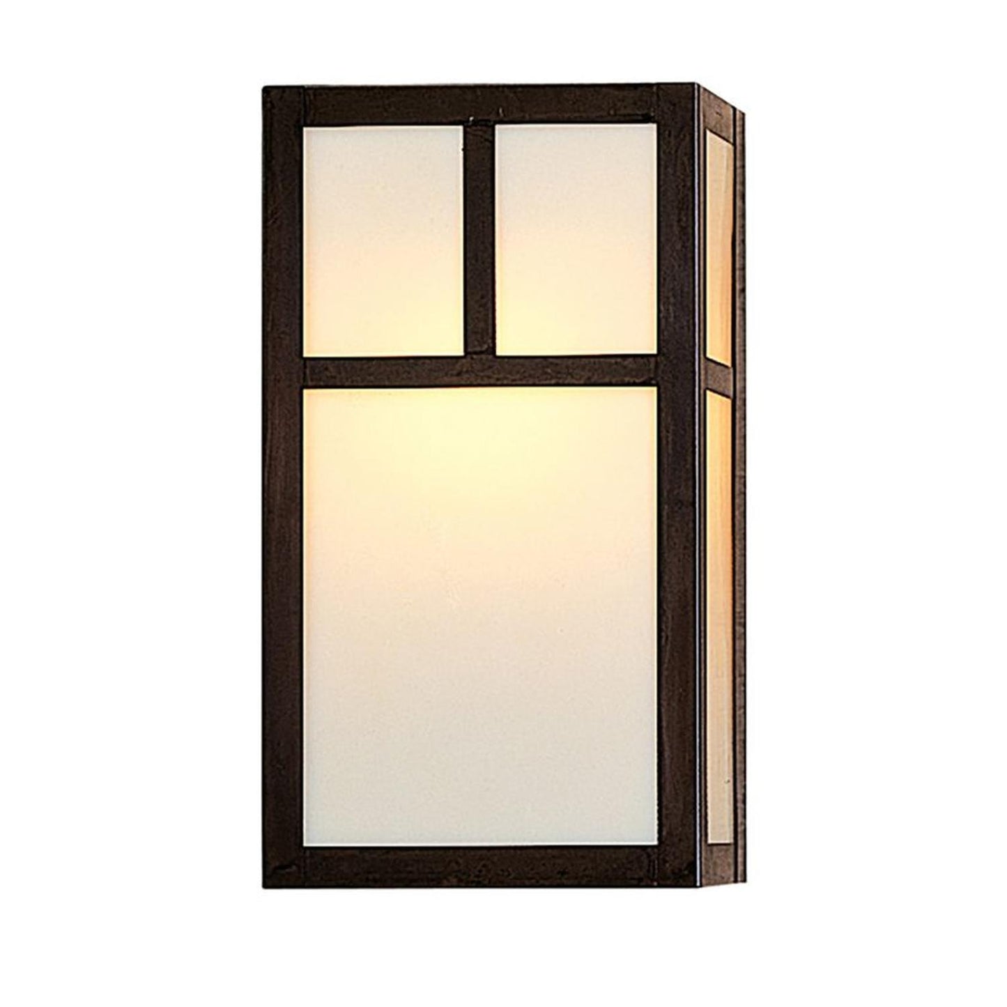 12″ Mission Sconce With T-Bar Overlay - MS-12TOF-BZ - Bronze by Arroyo Craftsman