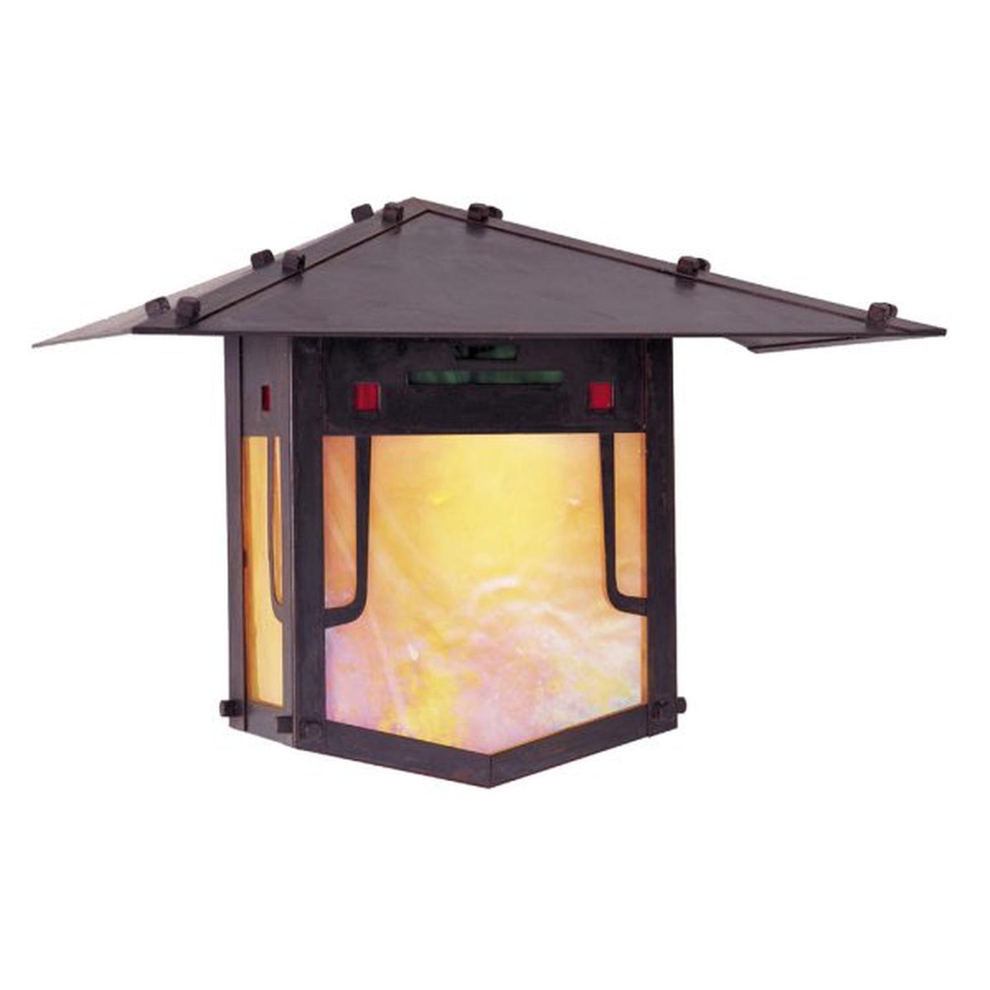 12″ Pagoda Flush Wall Mount - PDW-12GRC-BZ - Bronze by Arroyo Craftsman