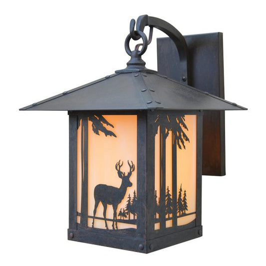 12″ Timber Ridge Wall Bracket With Deer Filigree - TRB-12DROF-BZ - Bronze by Arroyo Craftsman