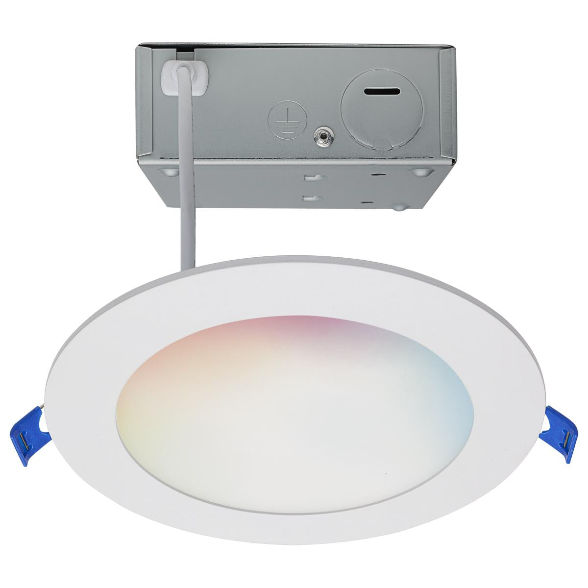 12 Watt - LED Direct Wire - Low Profile Downlight - 6 Inch Round - Starfish IOT - Tunable White and RGB - 120 Volt - 90 CRI - White Finish - Satco S11562