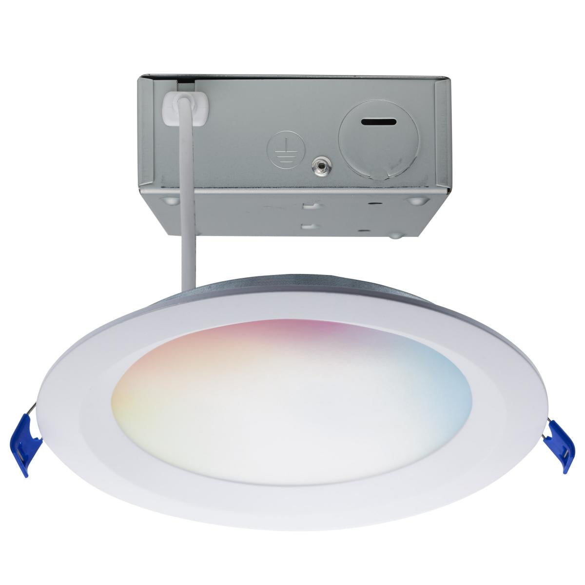 12 Watt - LED Direct Wire - Low Profile Regress Baffle Downlight - 6 Inch Round - Starfish IOT - Tunable White and RGB - 120 Volt - 90 CRI - White Finish - Satco S11566