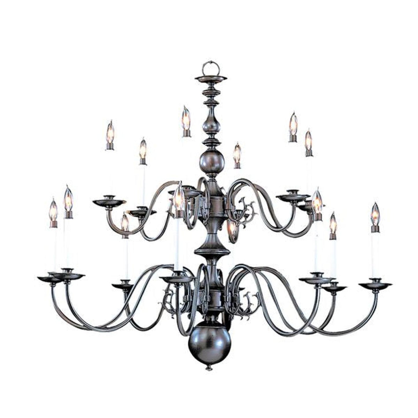14-Light Mahogany Bronze Jamestown Foyer Chandelier - 9135 MB by Framburg