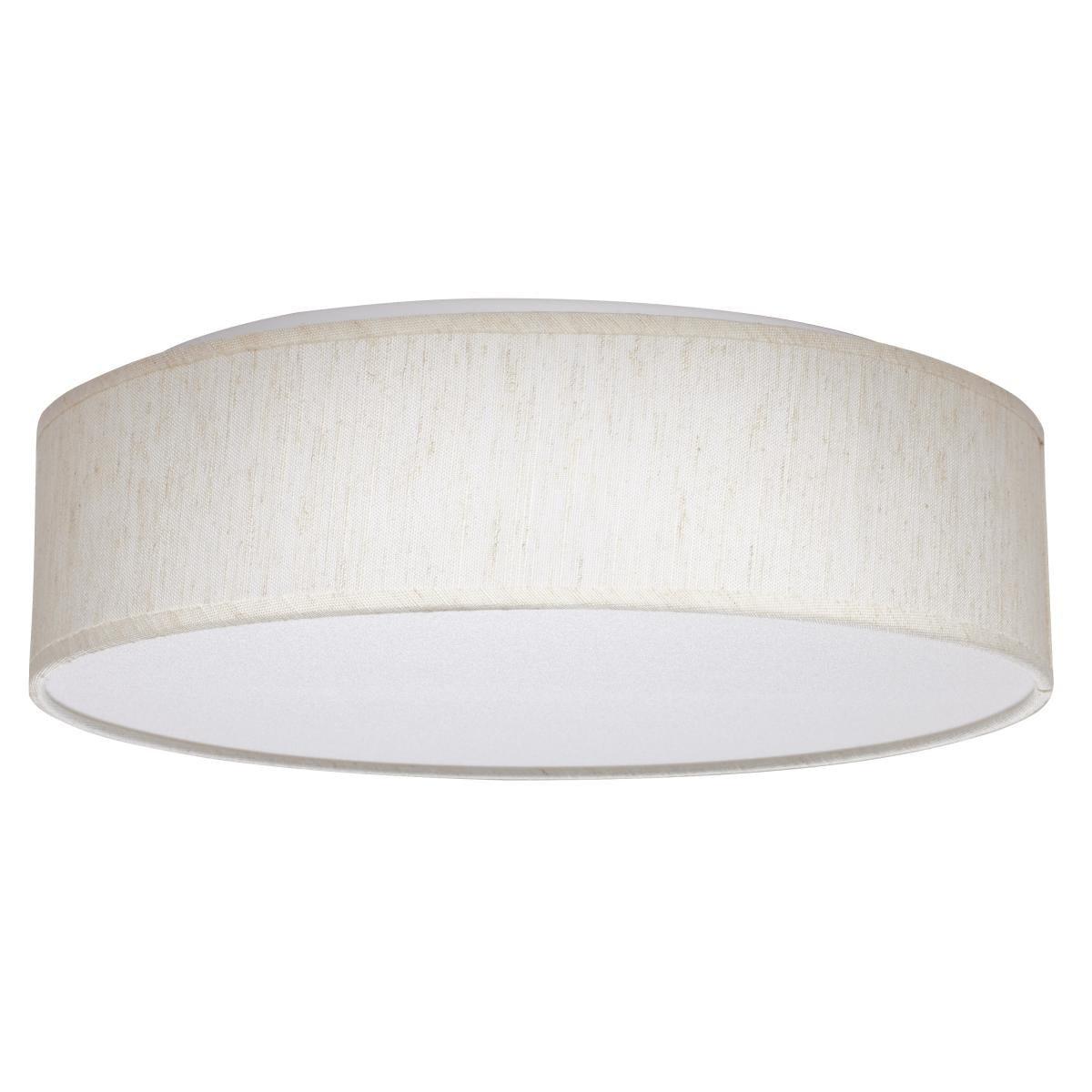 15 inch - CCT Selectable - Fabric Drum LED Decor Flush Mount Fixture - Beige Fabric Shade - Acrylic Diffuser - Satco 62-998