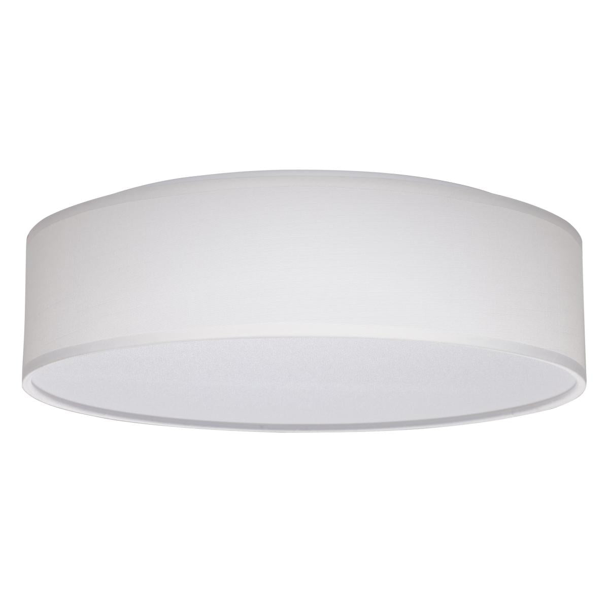 15 inch - CCT Selectable - Fabric Drum LED Decor Flush Mount Fixture - White Fabric Shade - Acrylic Diffuser - Satco 62-999
